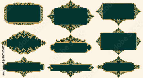 Ornate Decorative Frames: Vintage Label Backgrounds with Elegant Flourishes