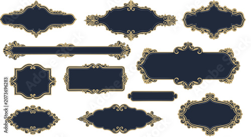 Ornate Decorative Labels & Borders Collection - Vintage Design Elements