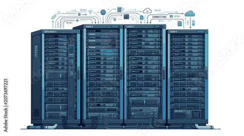 Large server storage system hardware.