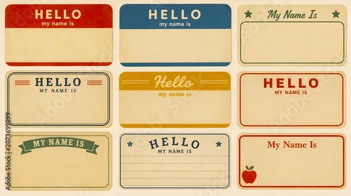 Hello My Name Is Name Tag Set for Events