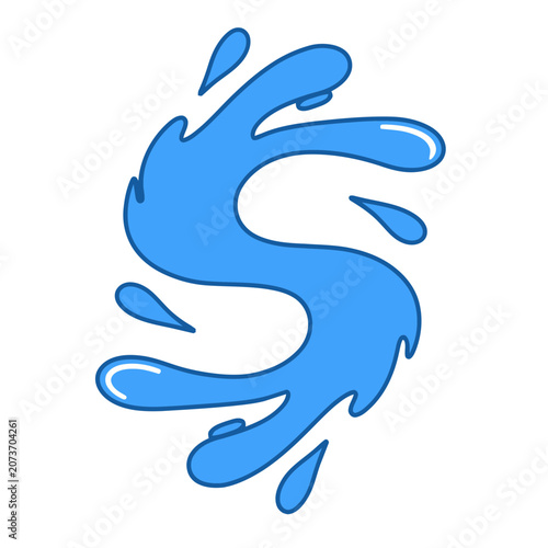 Blue water splash vector illustration