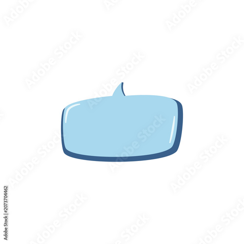 Horizontal Blue Rectangular Speech Bubble Vector Illustration