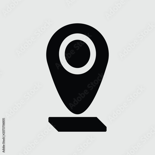 Location Pin Glyph Icon, GPS Map Marker, Navigation Pointer Solid Vector