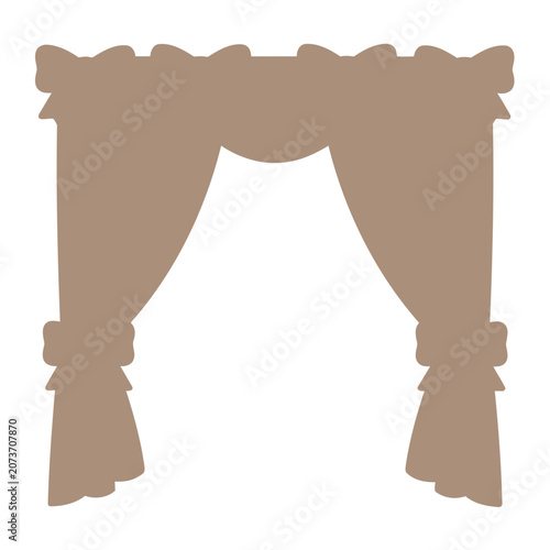 Beige Curtain Vector Illustration
