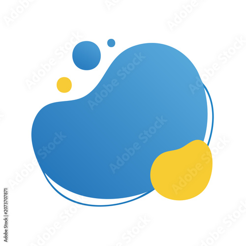 Abstract blue and yellow organic blob vector