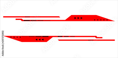 Red Futuristic Gaming HUD Interface Sci-Fi Tech UI Design Elements