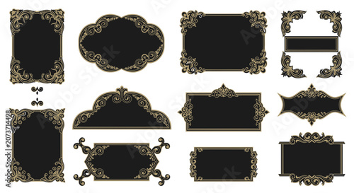Ornate Decorative Frames Set - Vintage Borders, Elegant Design Elements