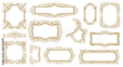 Ornate Golden Vintage Frames and Borders - Decorative Elements