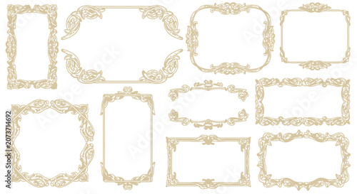 Ornate Vintage Decorative Frames and Borders - Elegant Design Elements