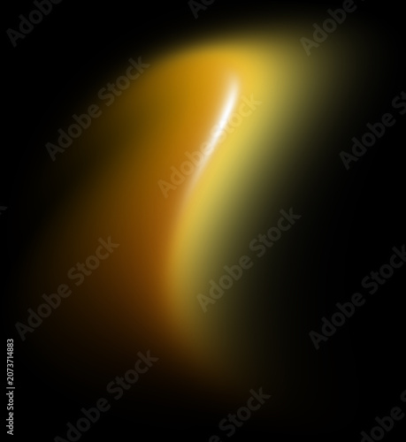 Obraz na plátně Gold glow dark large rounded golden blob with metallic gradient in golden amber