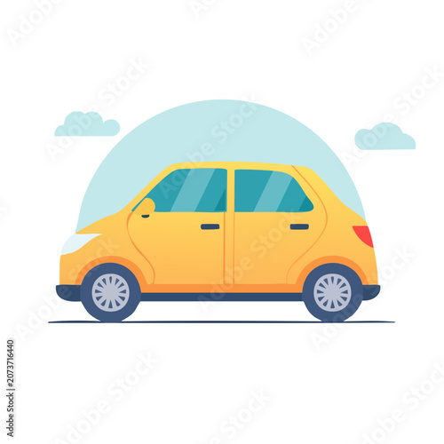Yellow school bus flat illustration