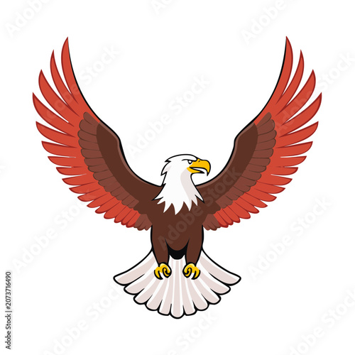 Bald Eagle in Flight Vector Illustration