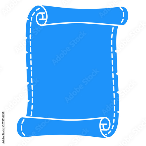 Blue Scroll Parchment Vector Illustration