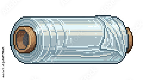 Pixel Art Roll of Clear Plastic Wrap.