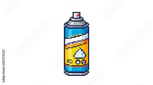 Pixel Art Shaving Cream Can with Foam Dispensing.