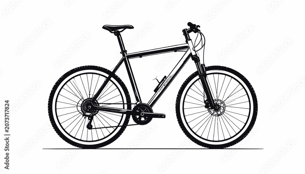 Fototapeta premium Modern bicycle with black frame design.