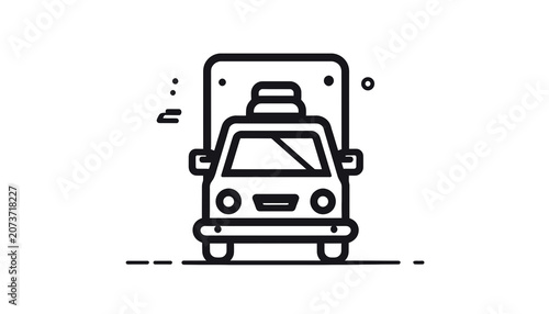 Truck Vehicle Front View Illustration.