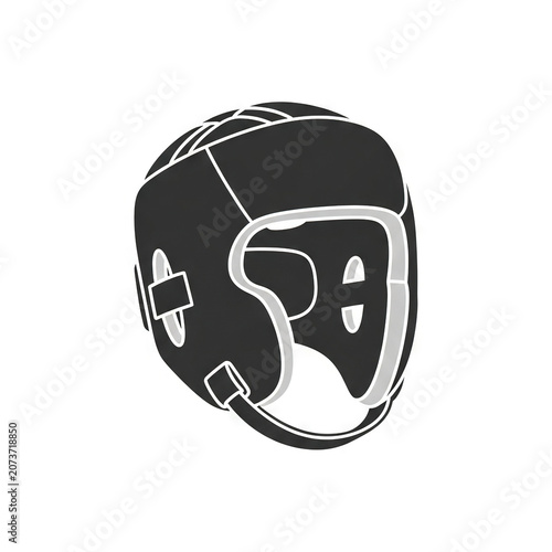 Boxing headgear icon, simple style protective equipment for combat sports, martial arts, mma, sparring, head protection, safety gear, vector illustration isolated on white background