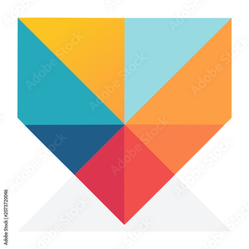 Abstract colorful geometric shape in flat design style