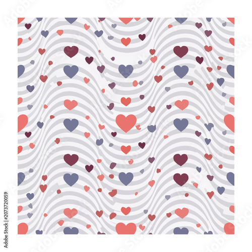 Abstract heart pattern with wavy lines