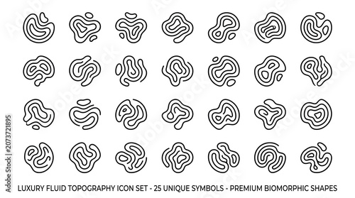 Φωτογραφία Abstract Organic Shapes Set of 25 Unique Biomorphic Forms.