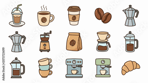 Coffee Collection: Icons of Brewing, Drinks, and Pastries