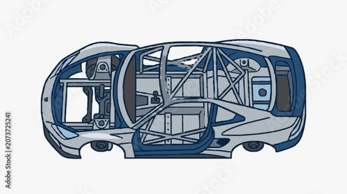 Car Interior Frame Structure Blueprint.