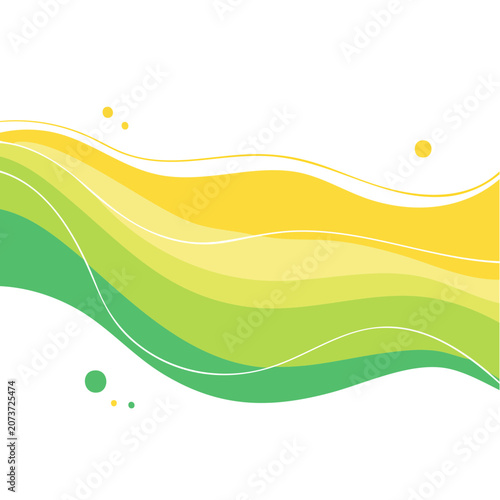 Abstract green and yellow wave vector design