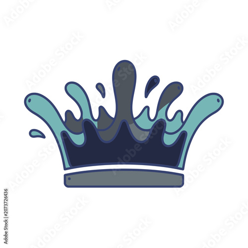 Water Splash Crown Vector Illustration