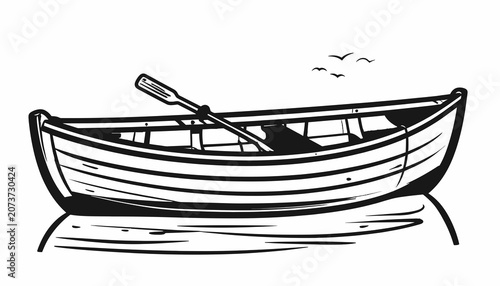 Foto Small wooden boat on the water.