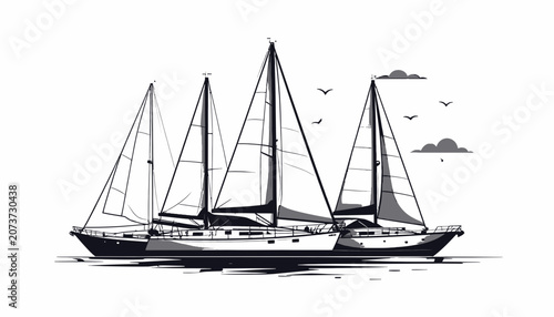 Photos Sailing Boats on Calm Water Surface.