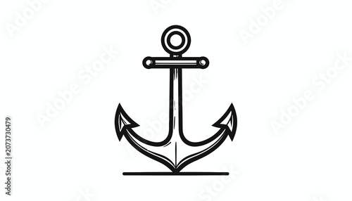 Black and white anchor symbol.