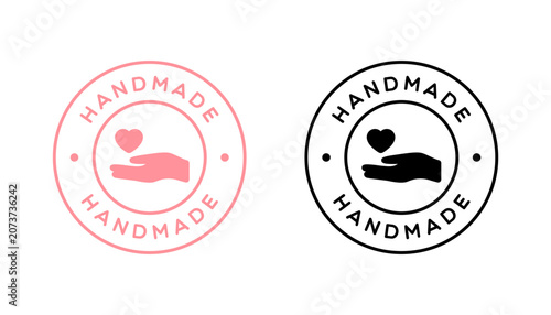 Vector Round Handmade Badge Label
