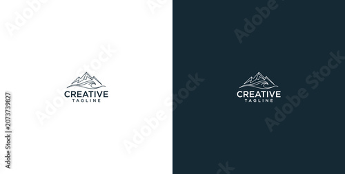 Minimalist Mountain Peak Logo Design Concept Featuring Elegant Hand Drawn Line Art for Outdoor Adventure and Travel Branding