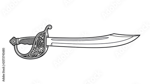 Foto Ornate Pirate Cutlass Sword Illustration