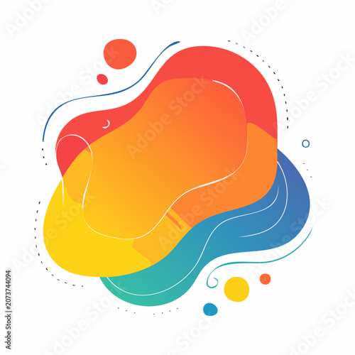 Abstract Colorful Fluid Shapes with Gradient and Swirls