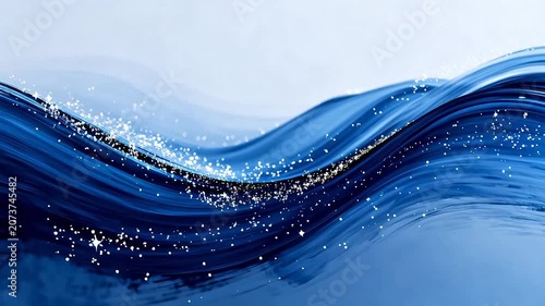 Blue wave with sparkling particles
