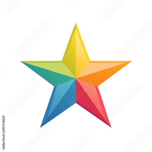 Rainbow colored geometric star vector