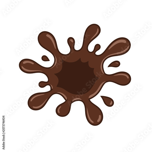 Brown Chocolate Splash Vector Illustration