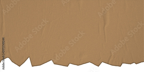 Torn cardboard background, brown ripped paper texture
