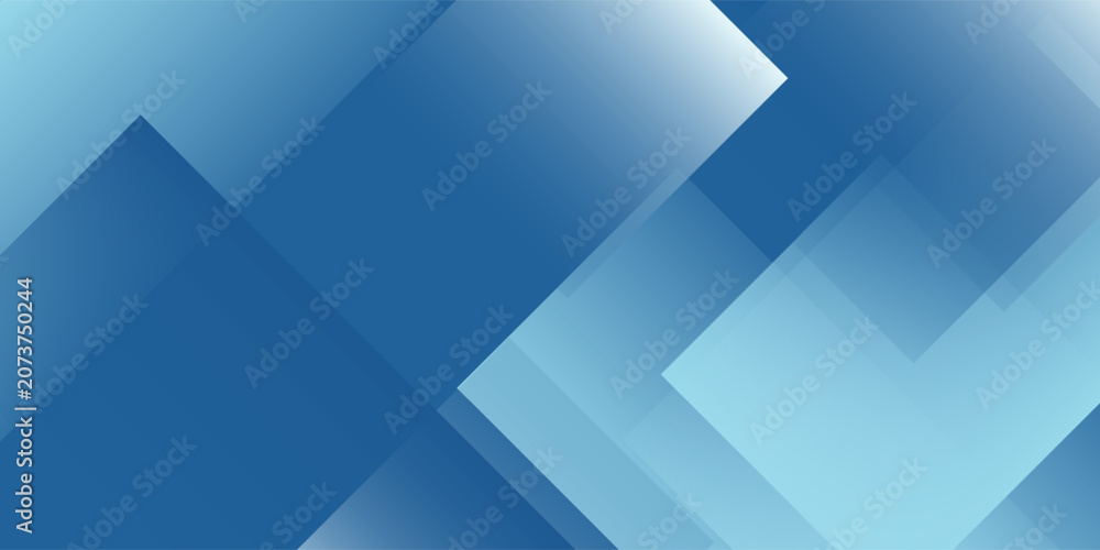 Obraz premium Blue gradient abstract background with modern elements. Triangle and geometric square shape.