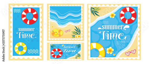 Summer background elements illustration. summer time