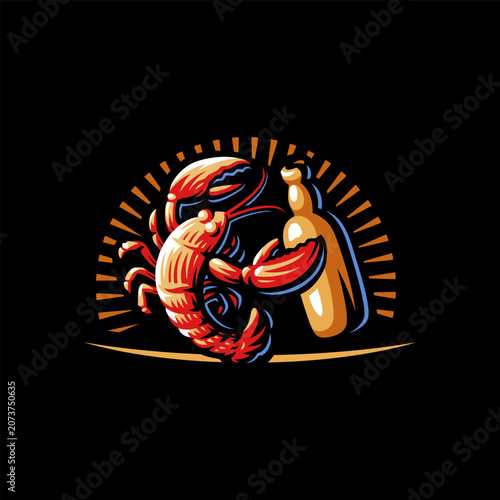 Fotografi Lobster seafood crustacean claw shell.