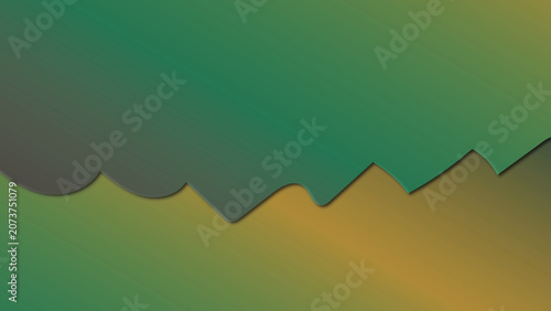 Abstract green and yellow paper cut background featuring wavy and zigzag layered shapes creating a modern 3d effect for professional presentation backdrops and website landing pages