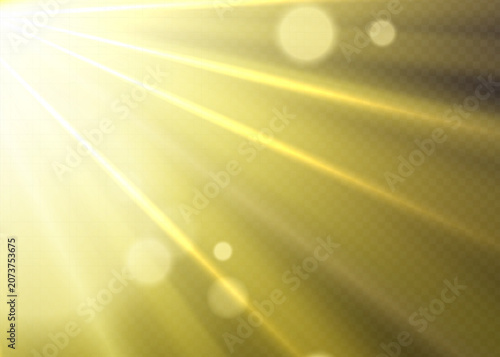Obraz na plátně Elegant golden star light flare isolated with isolated transparent luminance ill