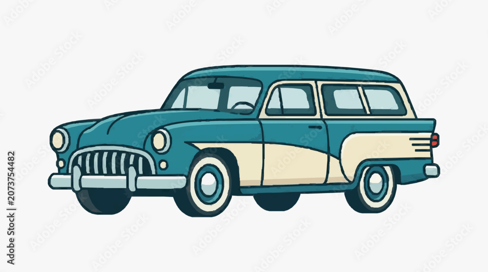 Fototapeta premium Classic Vintage Station Wagon Design.