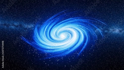 Blue spiral galaxy in space