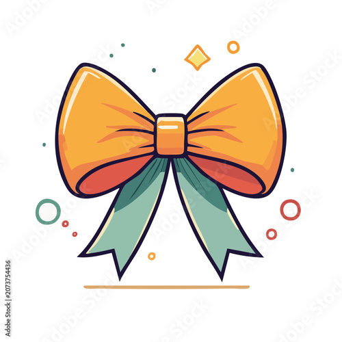 Colorful flat gift bow illustration