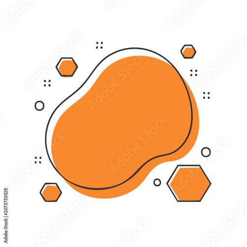 Abstract organic shape with hexagons and dots