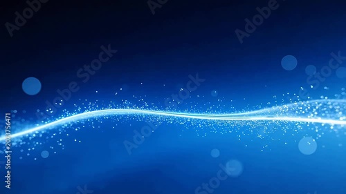 Blue wave with sparkling particles